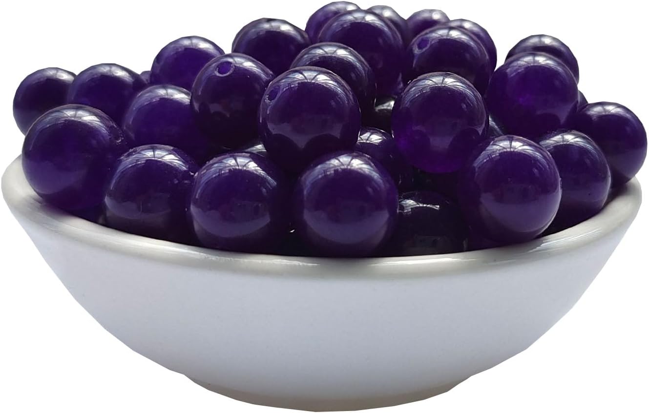 Stone Beads 6mm 140pcs Dark Purple Chalcedony Beads Round Loose Gemstones Beads for Bracelet Necklace Jewelry Making (6mm, 60633 Dark Purple Chalcedony)