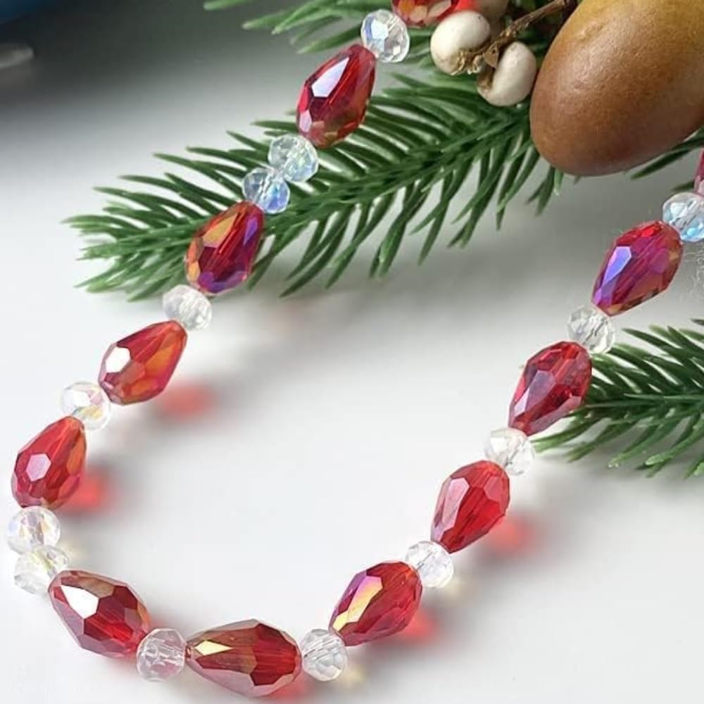 100pcs 8x12mm Teardrop Crystal Glass Beads for Jewelry Making, Faceted Vertical Hole Teardrop Glass Spacer Beads for Wind Chimes Bracelet Earring Necklace DIY Craft(Violet)