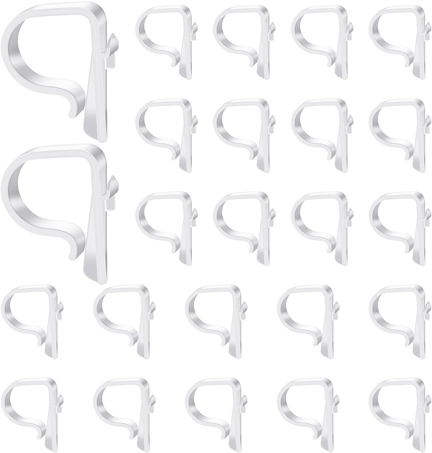 Yookeer 12 Pieces Church Pew Clips Heavy Duty Plastic Hooks Tablecloth Chair Table Clips Translucent White Holders for Wedding Ceremony Church Aisle Railing Bow Decorations