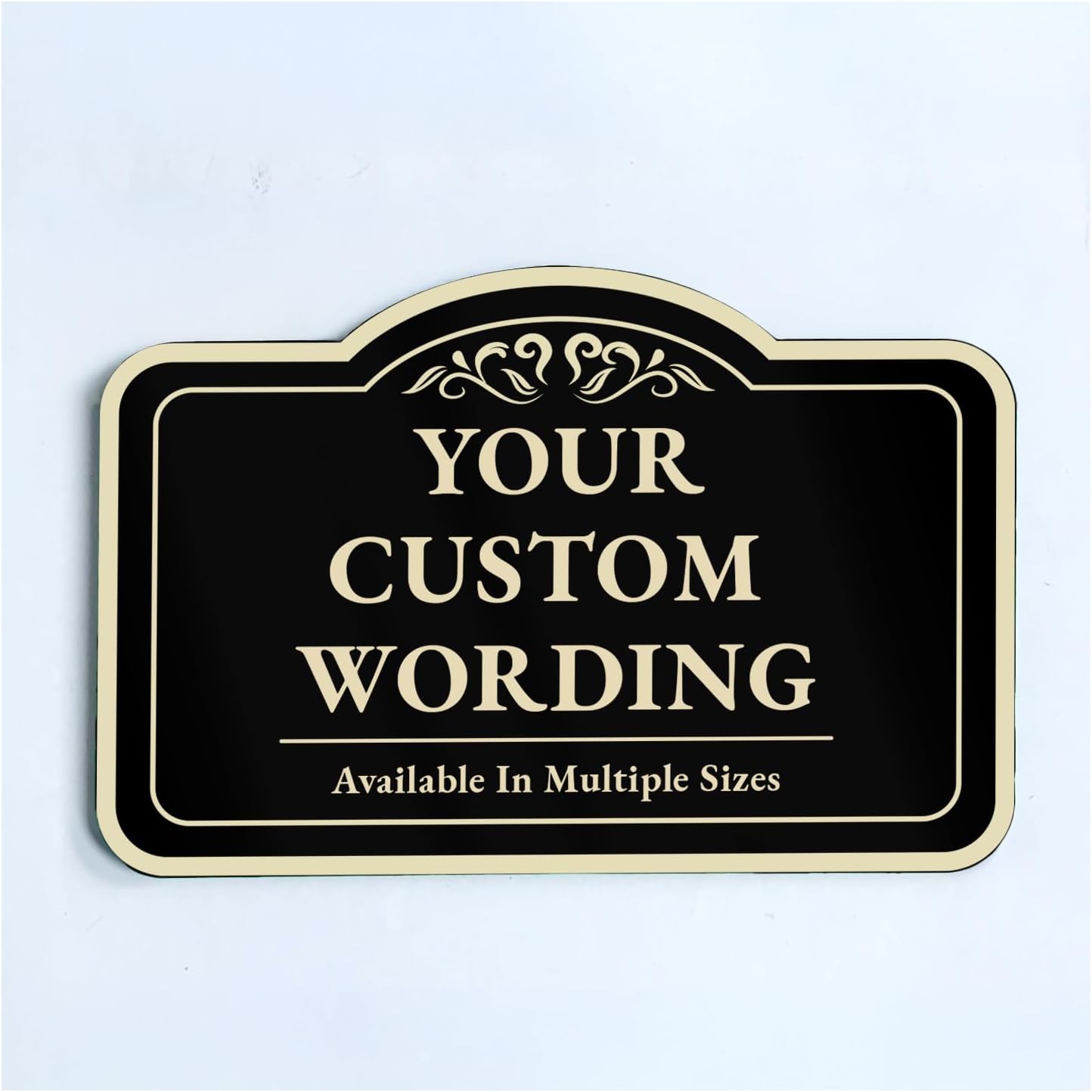 Custom Decorative Outdoor Metal Sign - Personalized Aluminum Driveway Sign, Waterproof, Made in USA - Design 1 Black Charcoal 30x24 In