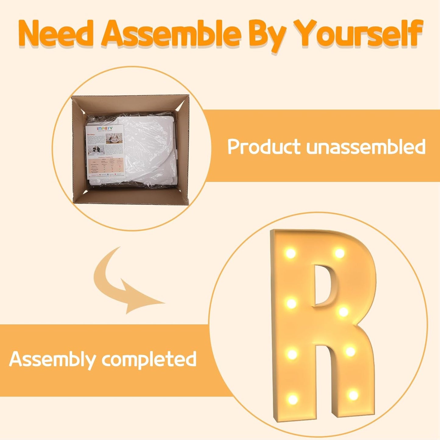 Marquee Letters 3 Feet Tall Large Light Up Letters R Wedding Mr and Mrs Sign Marry Me Engagement Party Decor Yellow Light Birthday Decorations Balloon Arch Kit Foam Sign R