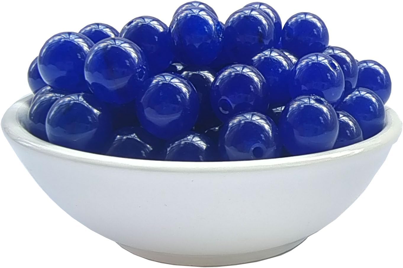 Stone Beads 8mm 100pcs Dark Blue Chalcedony Beads Round Loose Gemstones Beads for Bracelet Necklace Jewelry Making (8mm, 60831 Dark Blue Chalcedony)