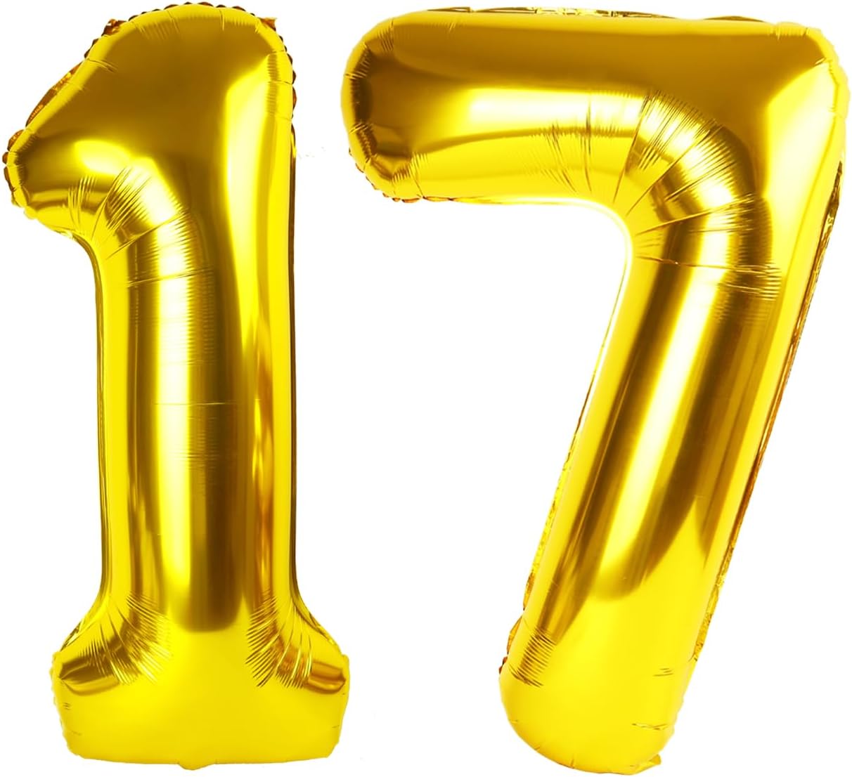 Digital Number 17 71 Gold Birthday Balloon 40 Inch, Foil Balloons for 17 71 Party Decorations Supplies, Mylar Numbers Balloon for 17 71 Wedding Anniversary