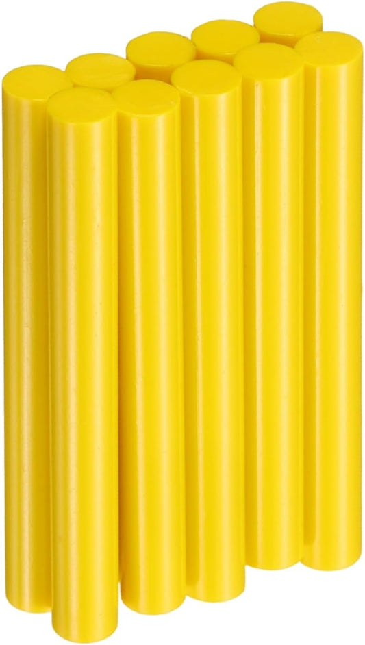 HARFINGTON 10pcs Hot Glue Sticks 0.43" Dia x 3.94" Long EVA Mini Hot Melt Adhesive Glue Stick for Hot Melt Gun Wood Plastic Glass Flowers Fabrics Foam, Yellow