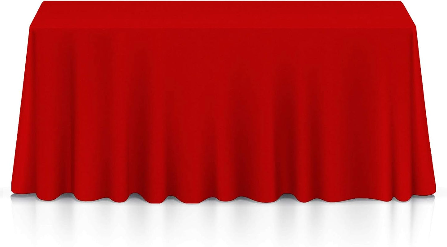 Lann's Linens - 10 Premium 90" x 156" Tablecloths for Wedding/Banquet/Restaurant - Rectangular Polyester Fabric Table Cloths - Red