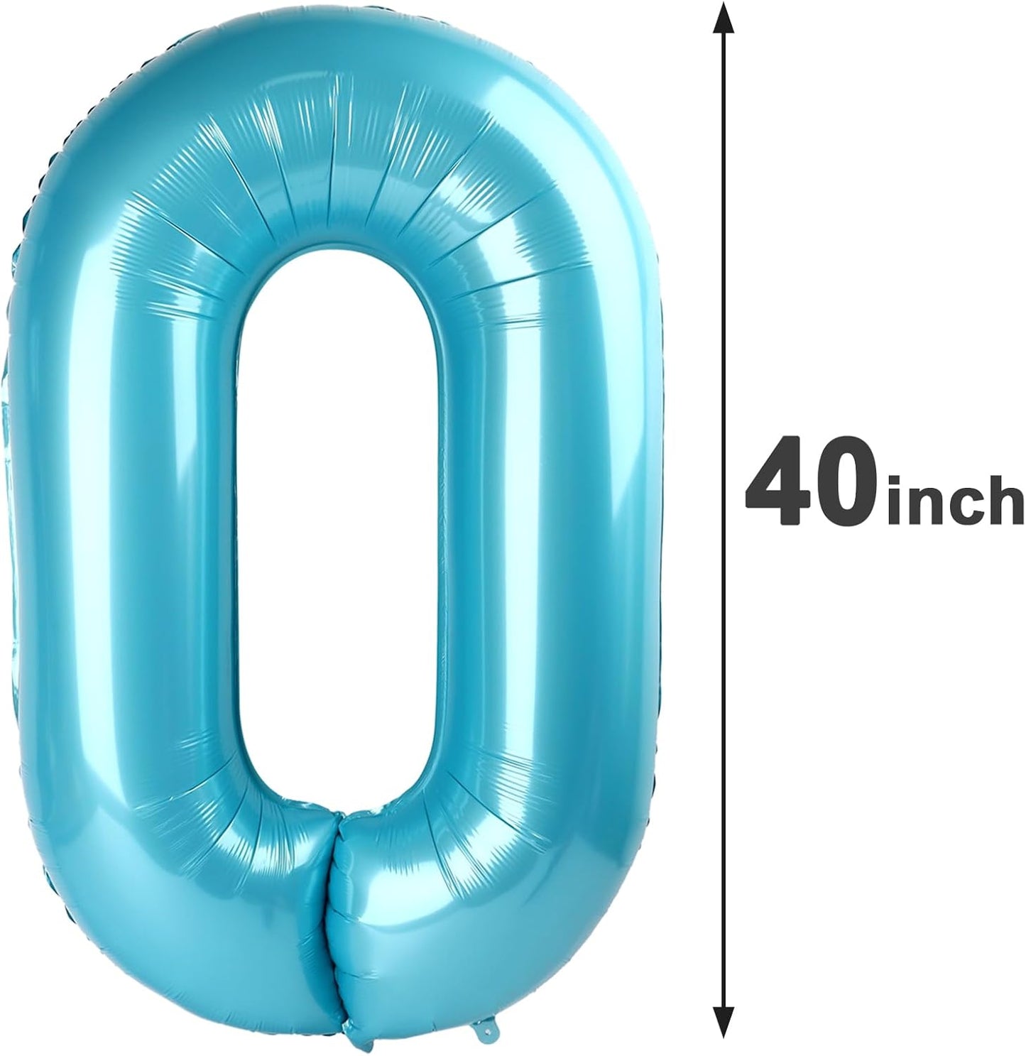 Pearl Blue 0 Number Balloon, Pearl Blue 40 Inch 0 Number Balloons, 0 Decorations for 10 20 30 40 50 60 70 80 90 100Birthday, Foil Giant Birthday Graduations Anniversary Party Balloons