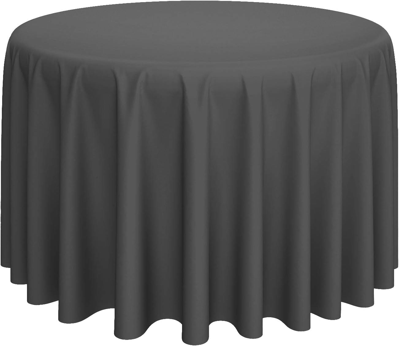 Lann's Linens - 10 Premium 132" Round Tablecloths for Wedding/Banquet/Restaurant - Polyester Fabric Table Cloth - Dark Gray