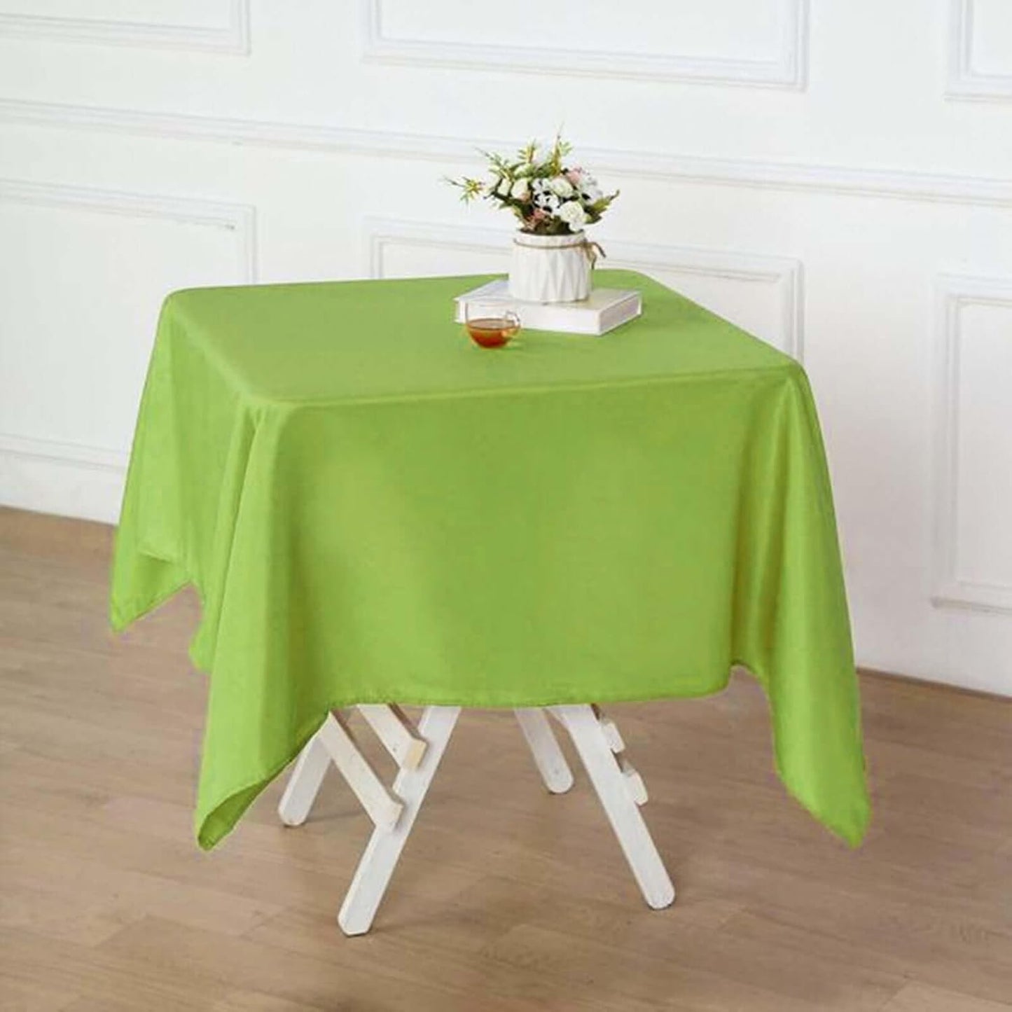 Efavormart 54x54 Lime Green Wholesale Linens Seamless Polyester Square Linen Tablecloth for Wedding Banquet Party Restaurant
