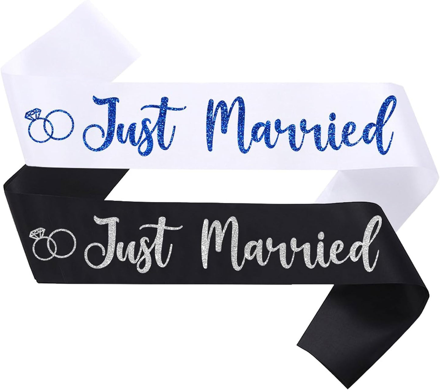 2 Pcs Bride to Be Sash and Groom to Be Sash Just Married Bachelorette Party Sashes for Wedding Bridal Shower Decorations Engagement Gifts,White Blue