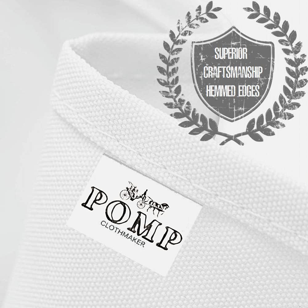 Pomp White 120" Inch Round Premium Polyester Tablecloth (4 Pack) | Wrinkle + Stain Resistant Easy Care Fabric | Fits Round or Circle Table