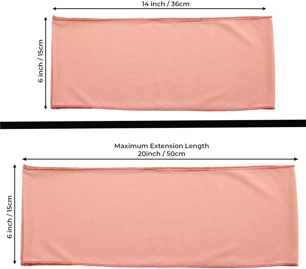 VDS Pack of 250 PCS | Coral Peach | Spandex Chair Sashes Bows Without Buckle | Stretch Elastic Banquet Universal Folding Chair Band Tie with for Wedding Party Conference Celebration Event Decoration