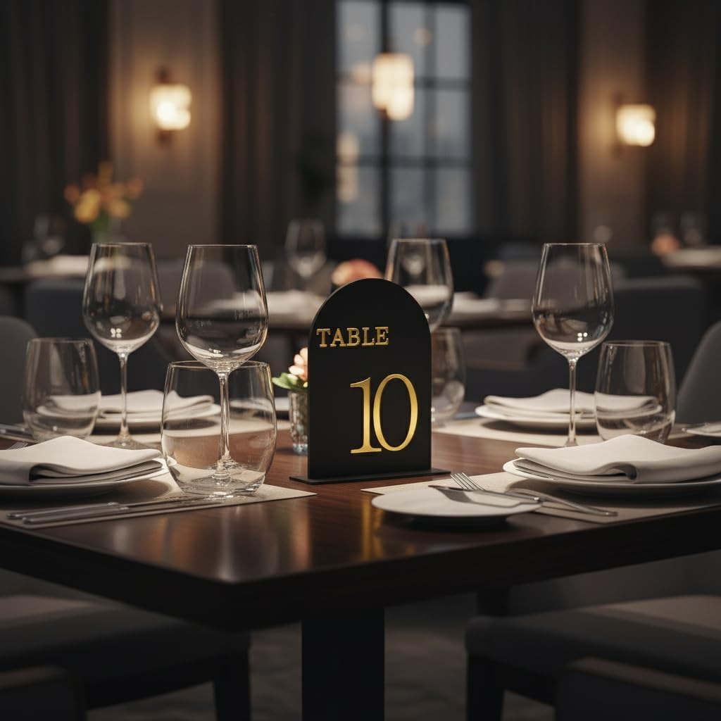 Arch Wedding Table Numbers 1-15 with Stands, 5" X 7" Double Sided Acrylic Wedding Sign Holders, Durable Non-Fading Table Number for Wedding Reception, Events, and Centerpieces