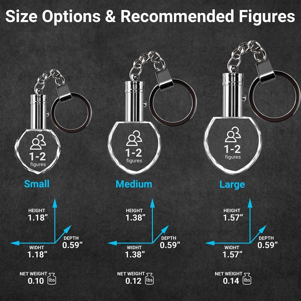 ArtPix 3D Crystal Photo Custom Keychain Picture, Customized Personalized Gift