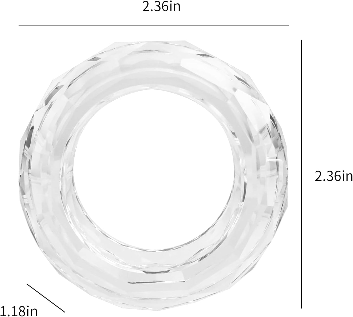 kitCom Crystal Napkin Ring Holders Set of 12, Luxury Crystal Napkin Holder Rings, Diamond-Shaped Design, Napkin Buckles for Holiday Decor, Wedding, Christmas, Dinner Table, Thanksgiving (Pack of 12)