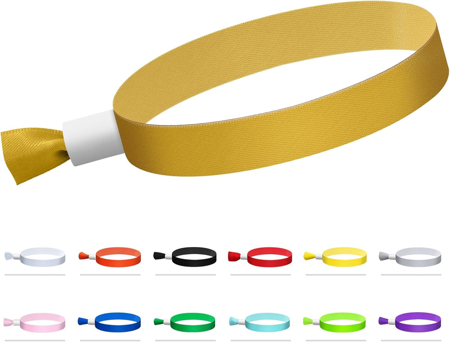Green-Power America 100 Pcs Cloth Event Wristbands, Event Wristbands, Colored Wrist Bands for Events, for Lightweight Concert Wrist Strap for Activities, Party Bracelets for Events (Color : Gold)