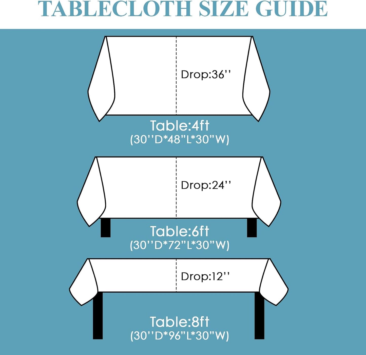 VidaFete Tablecloth 60 * 120inch 1pack Rectangle Table Cloth Polyester, Stain Wrinkle Resistant Dining Table Cover for Kitchen Dinning Party Wedding Rectangular Tabletop Buffet Decoration(White)