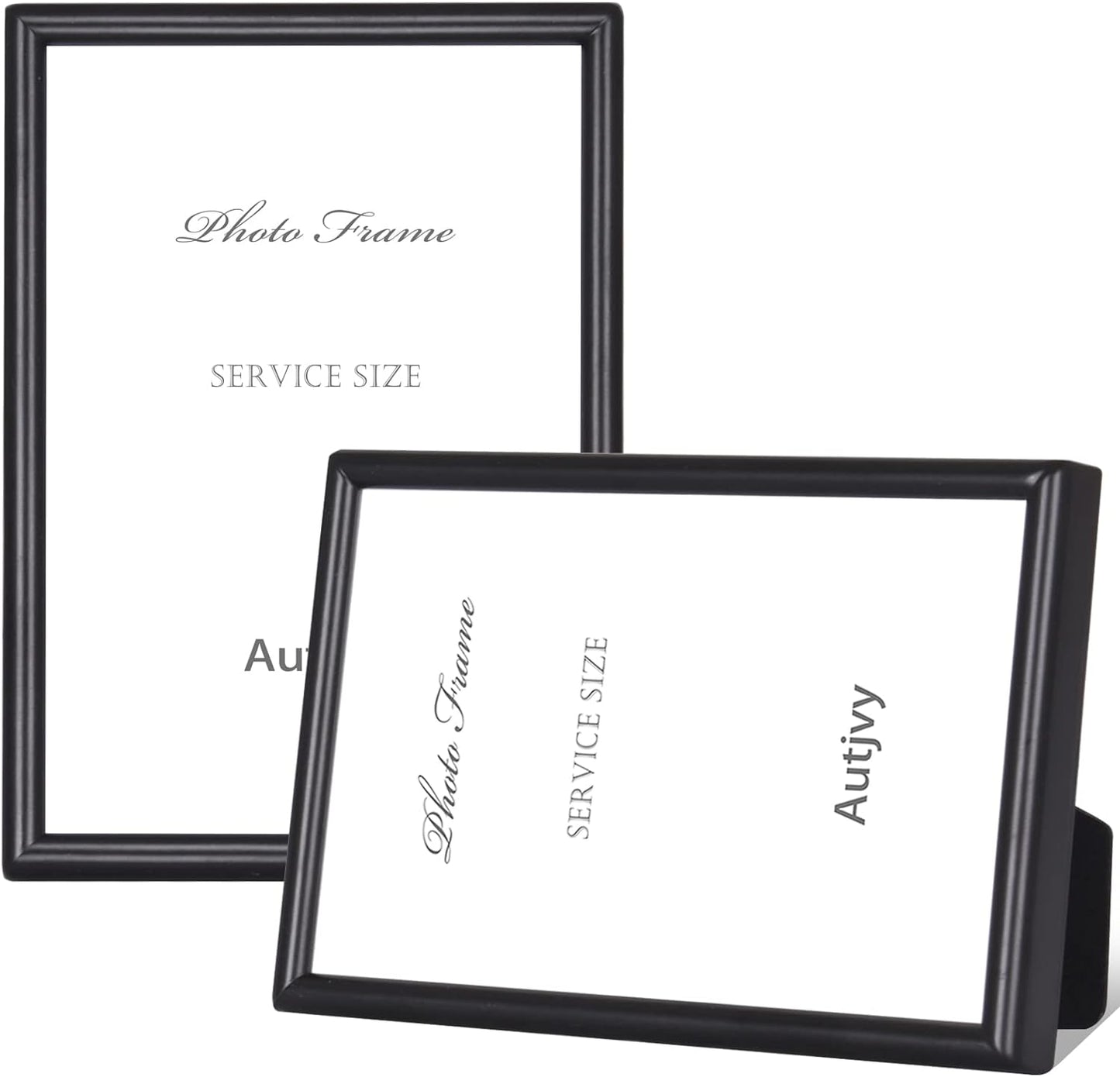 5x7 Picture Frame set of 2, Matte Black Modern Thin Aluminum Metal Photo Frames with HD Real Glass, Display for Tabletop and Wall Collage, 2 Pack