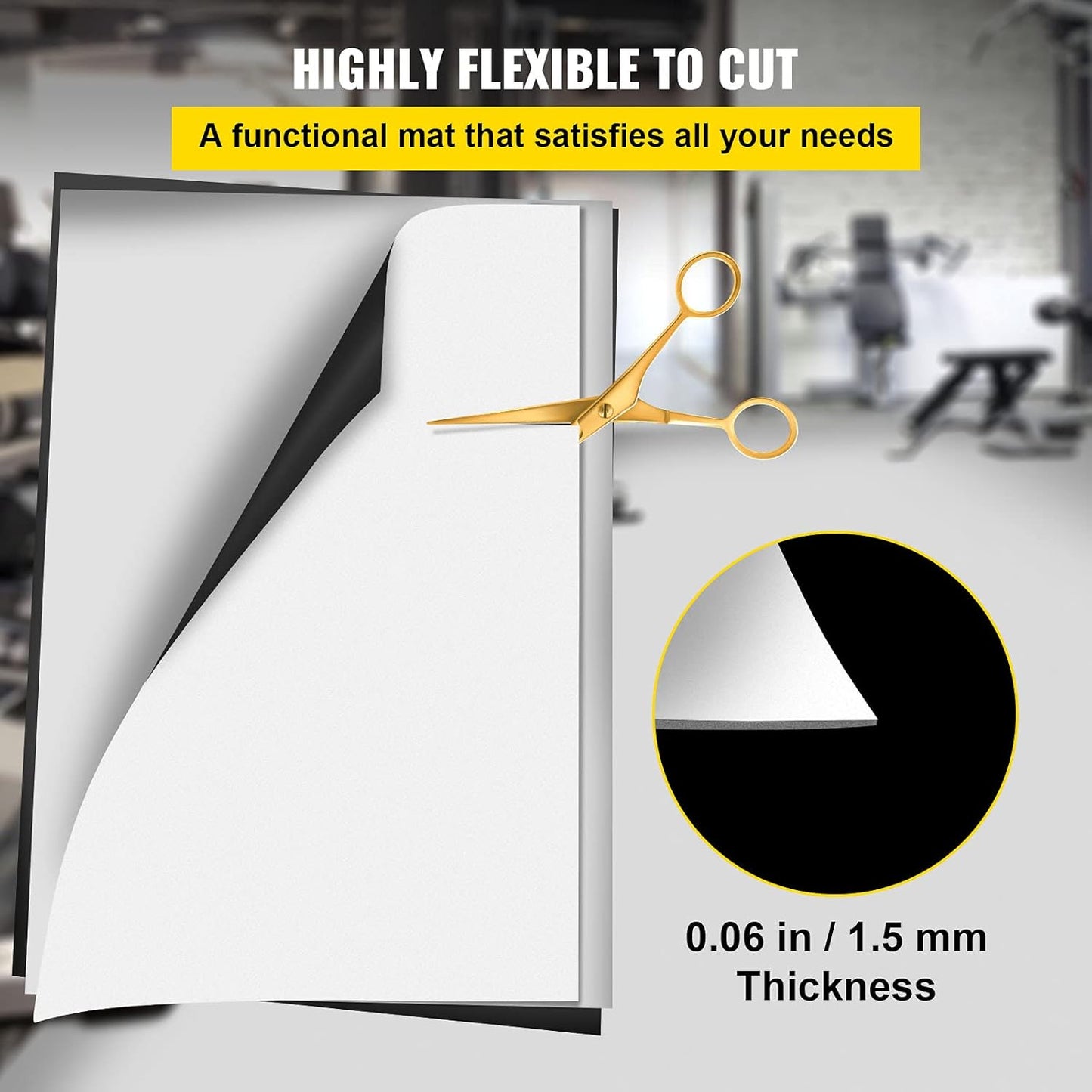 VEVOR Dance Floor, 6.6x23ft Dance Floor Roll, 0.06in Thick PVC Vinyl Dance Floor, Black/White Reversible Portable Dance Floor, Non-Slip Dance Flooring, Ballet Dance Floor for Jazz, Pop, Lyrical Style