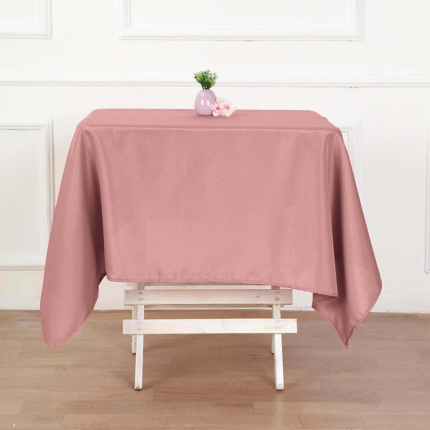 Efavormart 54x54 Dusty Rose Wholesale Linens Seamless Polyester Square Linen Tablecloth for Wedding Banquet Party Restaurant