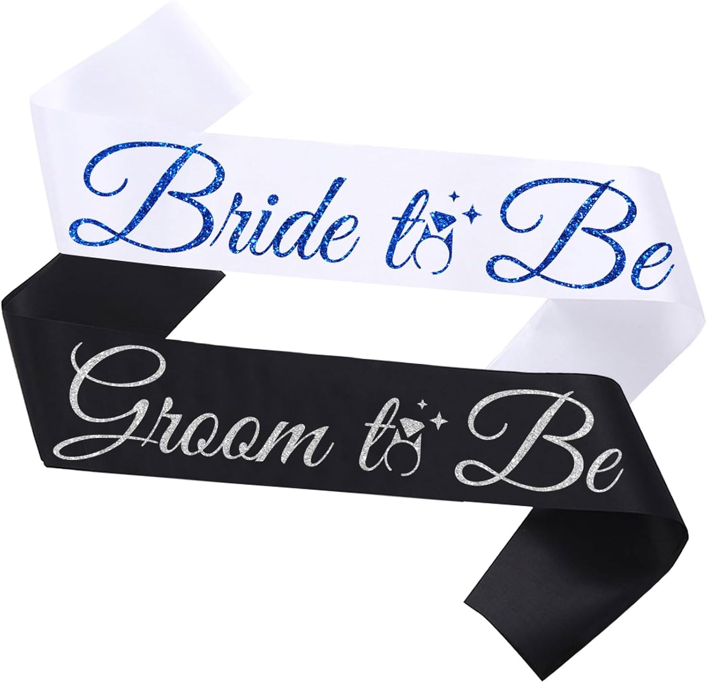 Bride Sash Bachelorette Party Bride and Groom to Be Sash for Bridal Shower Wedding Hen Party Decorations Engagement Gifts,White Blue