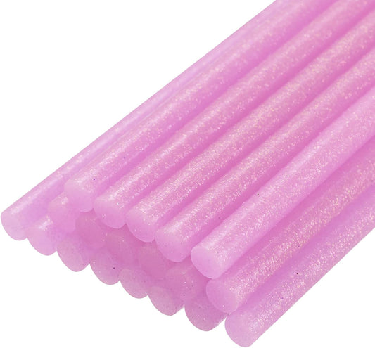 uxcell 20pcs Hot Glue Sticks for Glue Gun 7mm/0.27-inch x 8-inch Mini Hot Melt Adhesive Glue Stick Glitter Pink