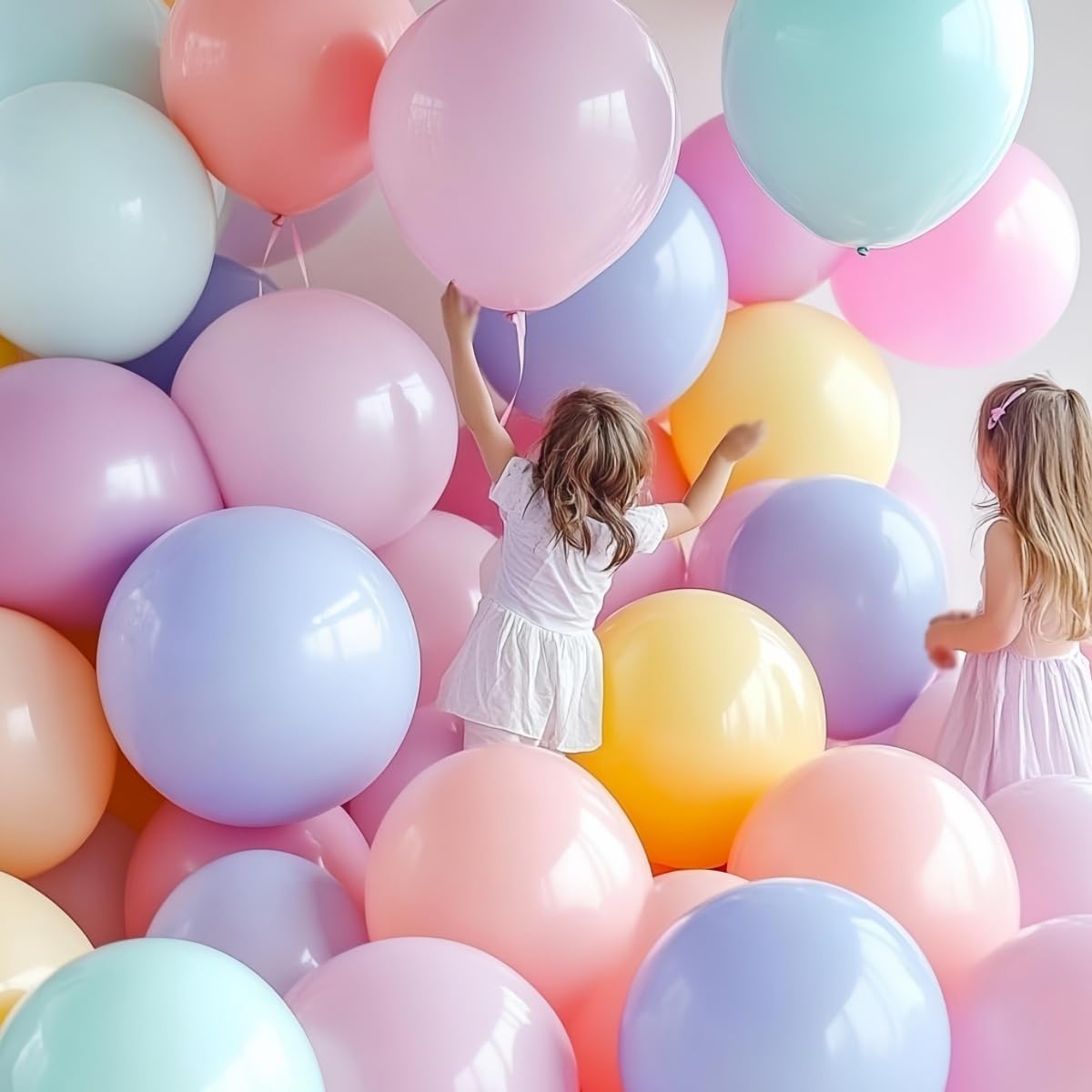 90 Pack 18 inch Pastel Balloons 10 Kinds Colors Latex Colorful Party Balloon Bulk for Various Party Events Decorations