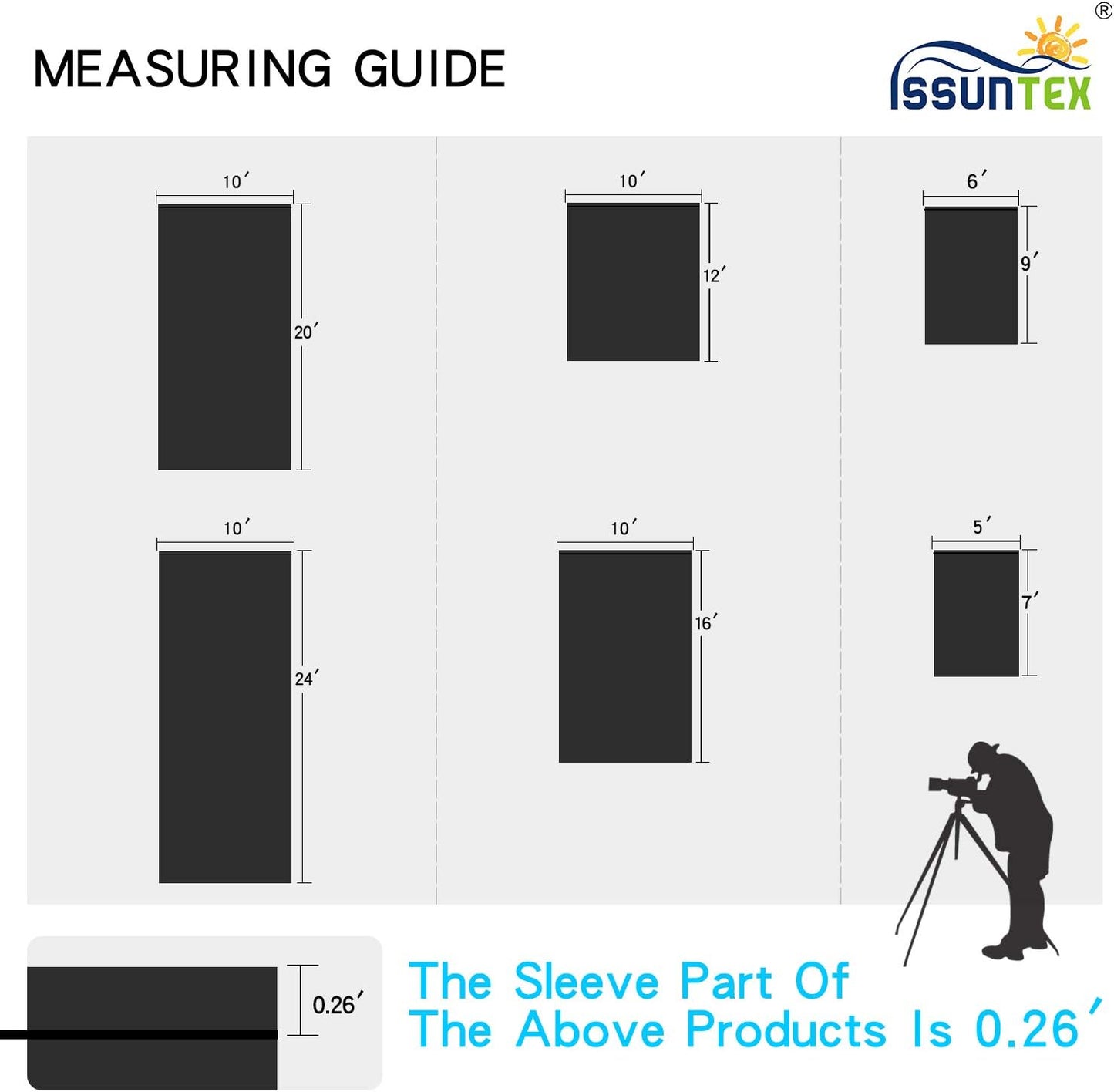 ISSUNTEX 10X16 ft Background Muslin Backdrop, Photo Studio, Collapsible High Density Screen for Video Photography and Television-Black