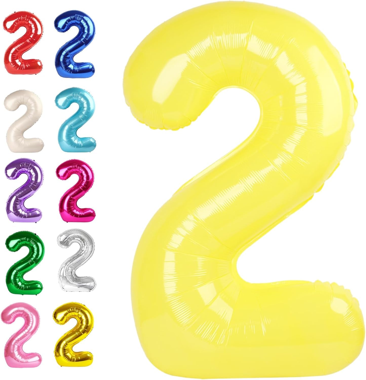 Number Balloon 2 Yellow Macaron