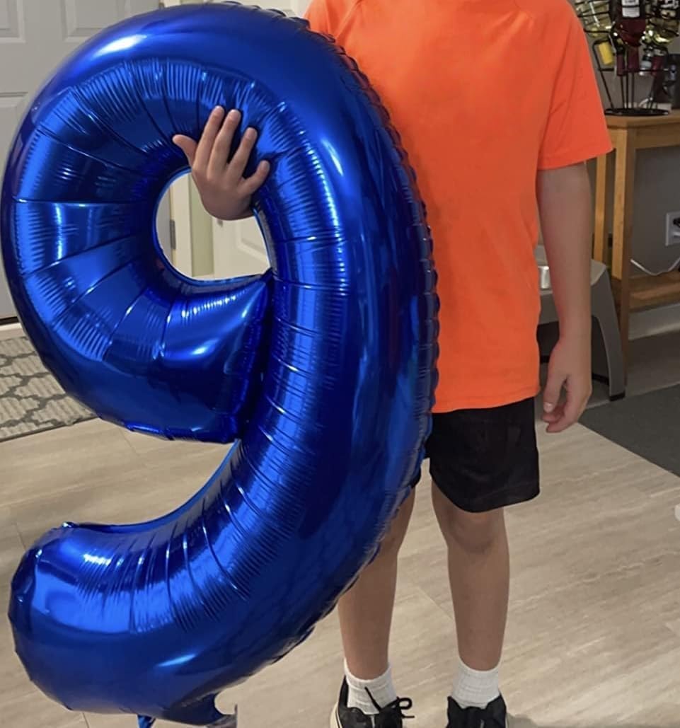 Navy Blue Number 6 Balloon, 40In Large Royal Blue Foil Number Balloons Set 0-9 for Men, Self Inflating Dark Blue Digital 6 Helium Balloon for Boys 6th Birthday Anniversary Party Decoration Supplies