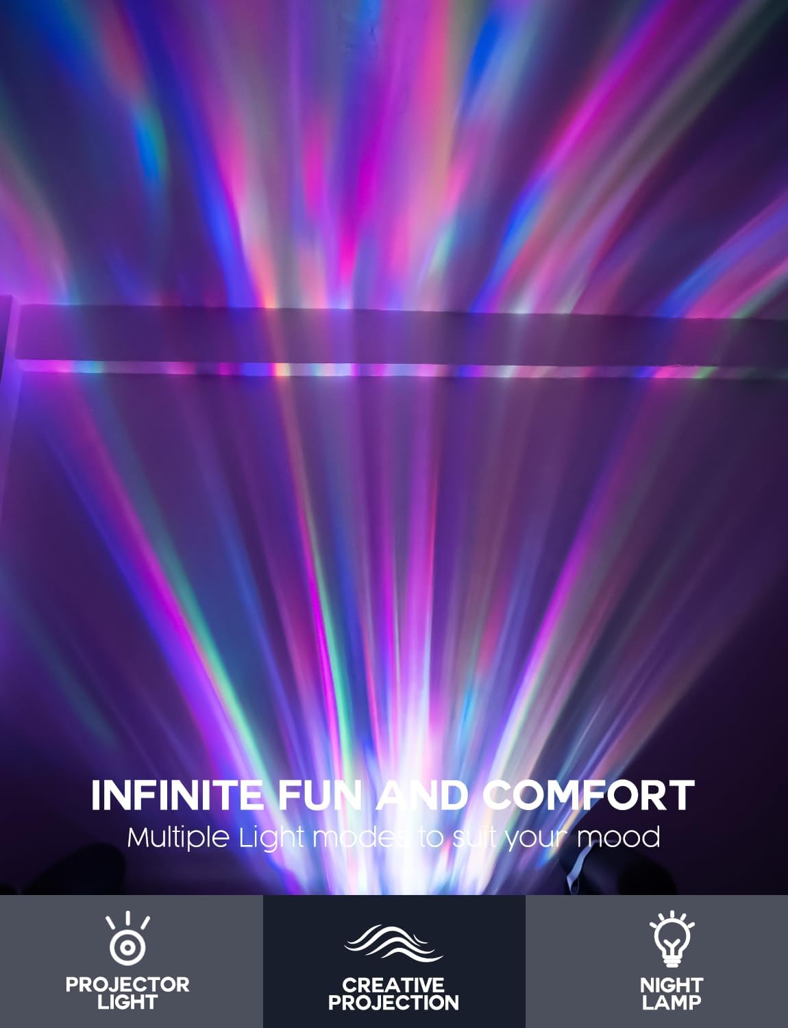 Lumoonosity Astronaut Projector - Aurora Borealis Light Projector for Moon Spacecraft Astronaut Decor - USB Powered Astronaut Space Northern Lights Projector - Space Projector for Bedroom, Game Room