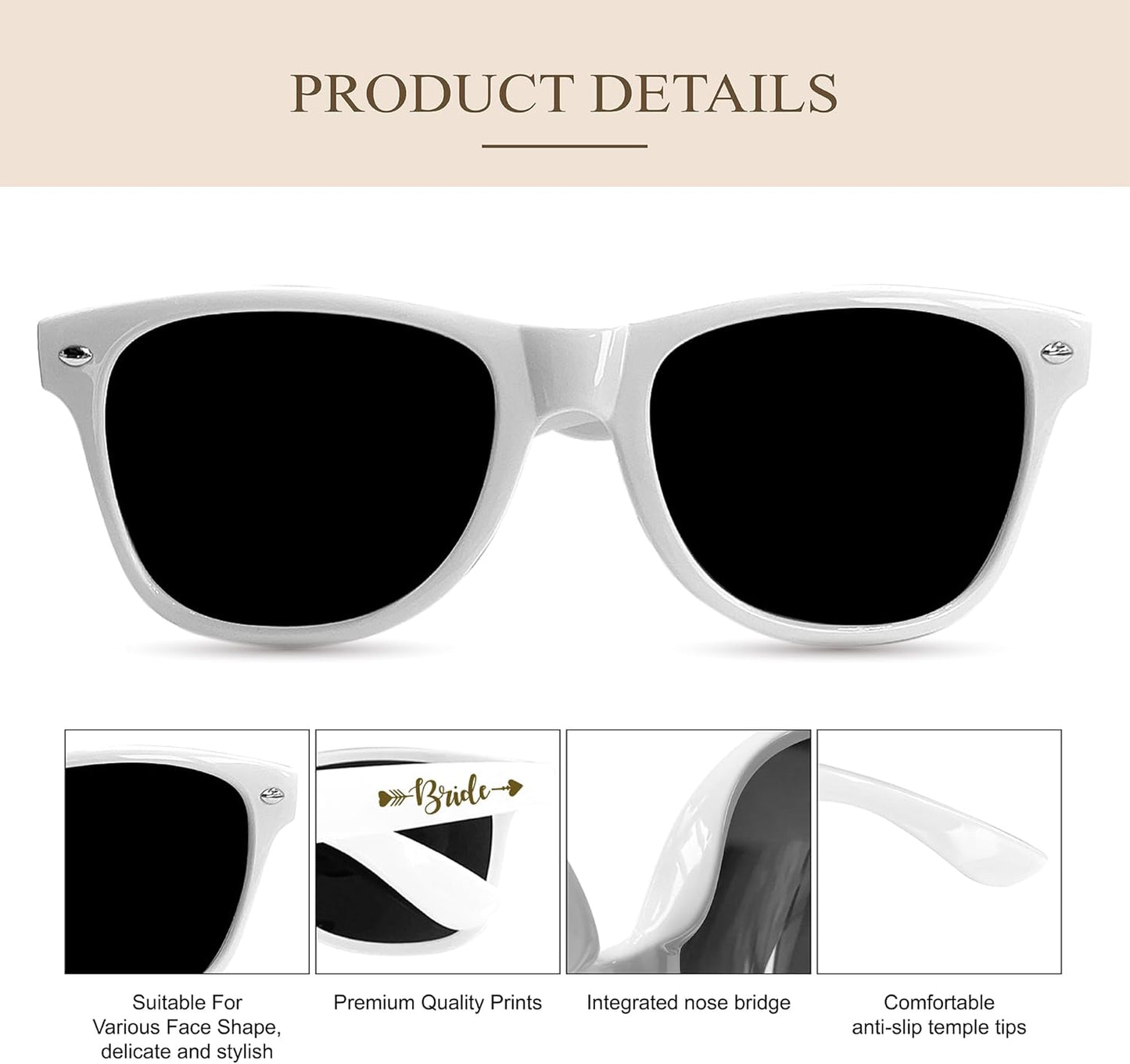 LADY&HOME 10 Pack Bachelorette Sunglasses,Bride Bridesmaid Sunglasses for Bachelorette Party Favors Bridesmaid Proposal Gifts (Terracotta)
