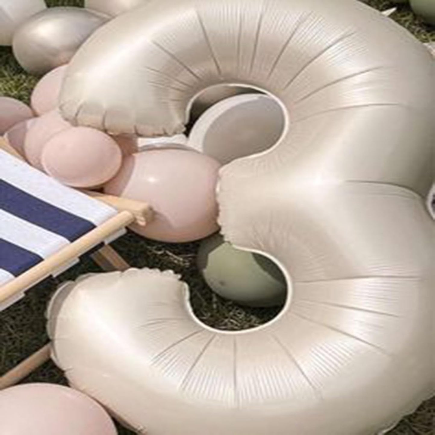 40 Inch Cream White Large 0-9 Numbers Balloons Digit 3 Helium Balloons 3rd Year Old Birthday Decor Foil Mylar Big Number Balloons for Birthday Party Anniversary Supplies