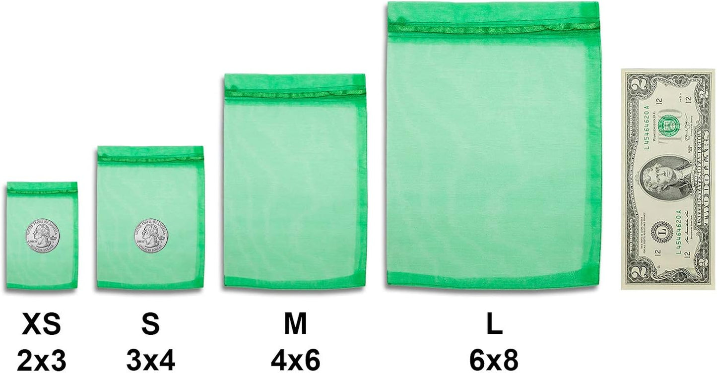 TheDisplayGuys 48-Pack 3x4 Light Green Sheer Organza Gift Bags with Drawstring, Jewelry Candy Treat Wedding Party Favors Mesh Pouch