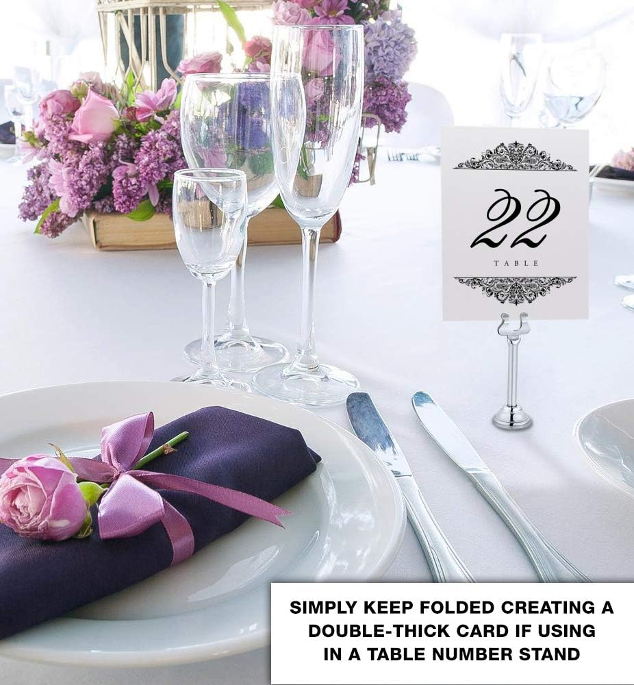 Paisley Wedding Table Numbers (Select Color/Quantity), Champagne, Black, 1-65, Double Sided, Tent or Use in a Stand, Great for Parties & Restaurants - Made in the USA