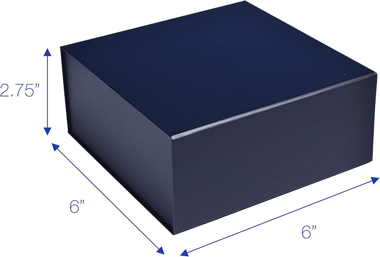 CECOBOX - Gift Boxes with Lids for Presents 6"x6"x2.75" - Matte, Collapsible Magnetic Closure Gift Box - Groomsmen & Bridesmaid Proposal Boxes, Wedding, PR, Birthdays, Holidays (Navy)