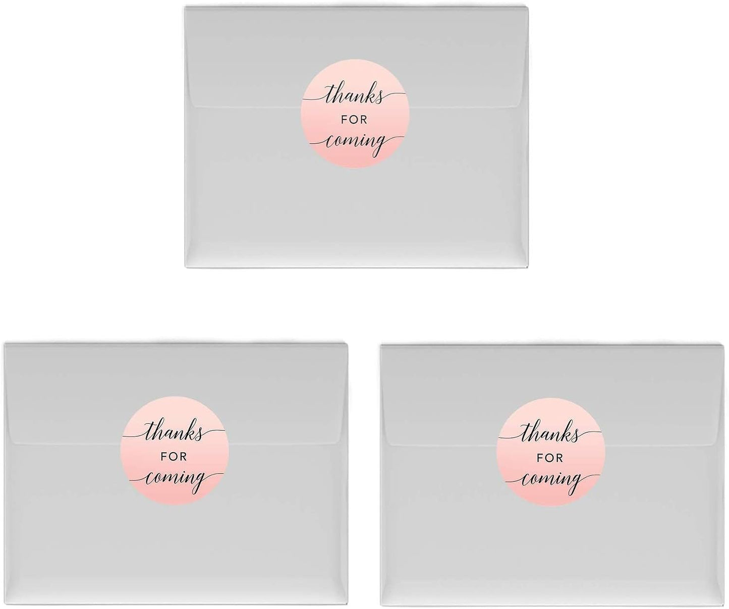 Andaz Press Blush Pink Rose Elegant Party Collection, Small Round Circle Label Stickers, Fits Kisses Chocolates, Thanks for Coming!, 240-Pack, Favors Decor Envelope Seals