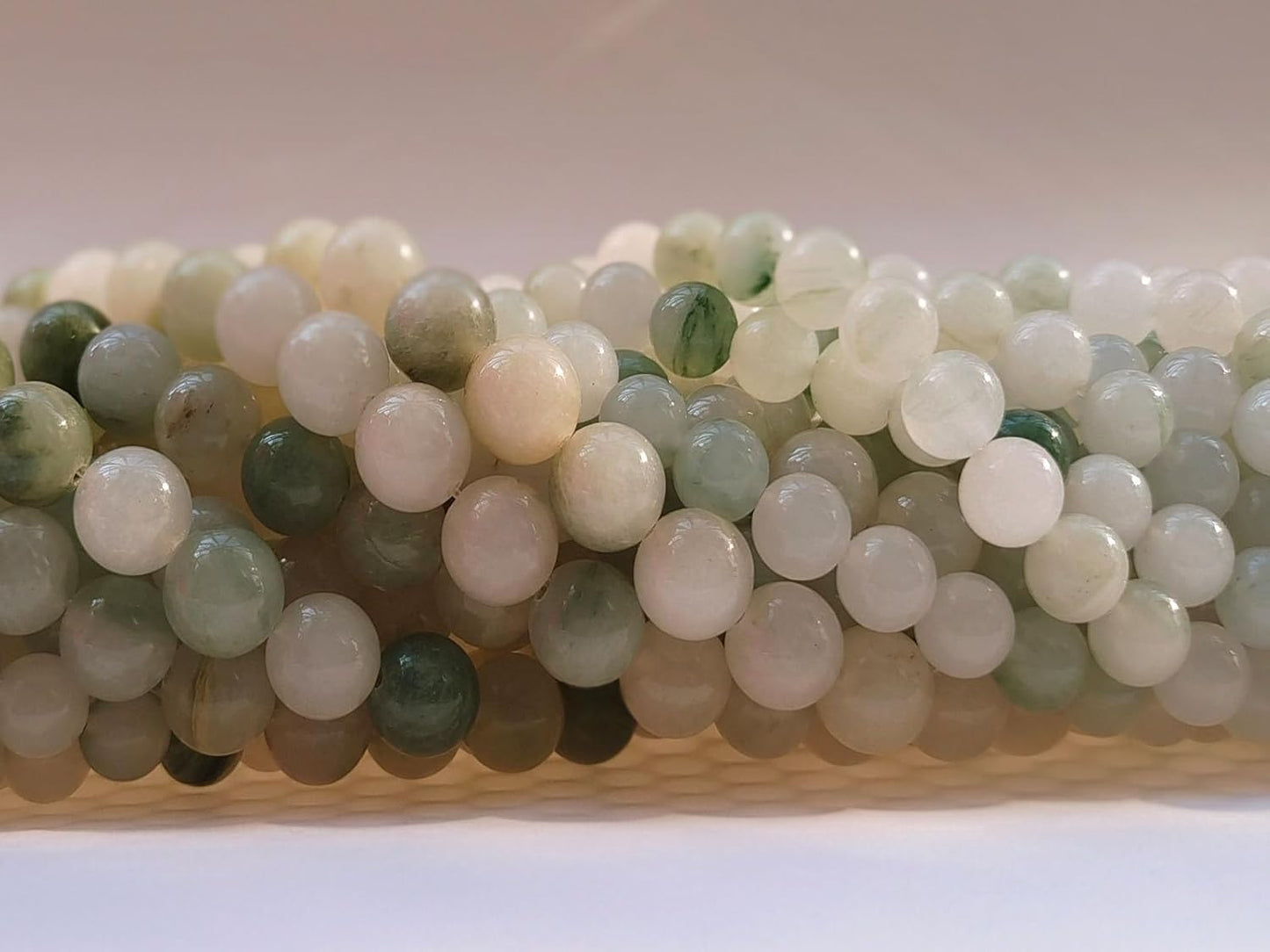 Stone Beads 10mm 60pcs Tiansan Jade Beads Round Loose Gemstones Beads for Bracelet Necklace Jewelry Making (10mm, 61016 Tiansan Jade)