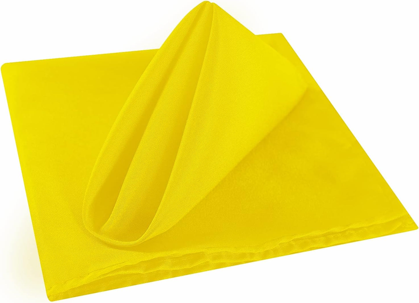 Cloth Napkins 20x20 inch Washable Polyester Dinner Napkins Soft Table Napkins for Wedding Party Dining Banquet(Yellow,100PCS)