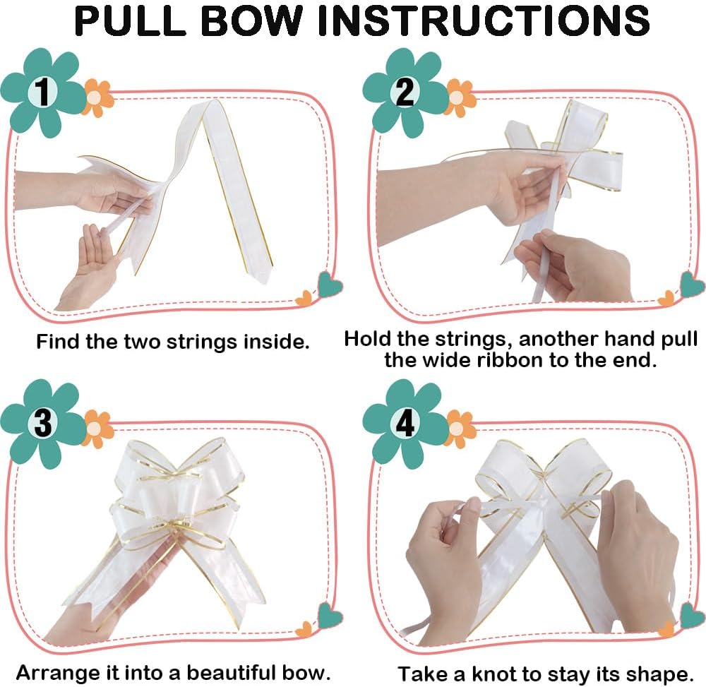 WEWILUCK Bows for Gift Wrapping, Gold Bows for Gifts, Presents, Gift Baskets, Large Bow for Birthdays, Parties, Christmas, and Everyday(6 inches, 15PCS)