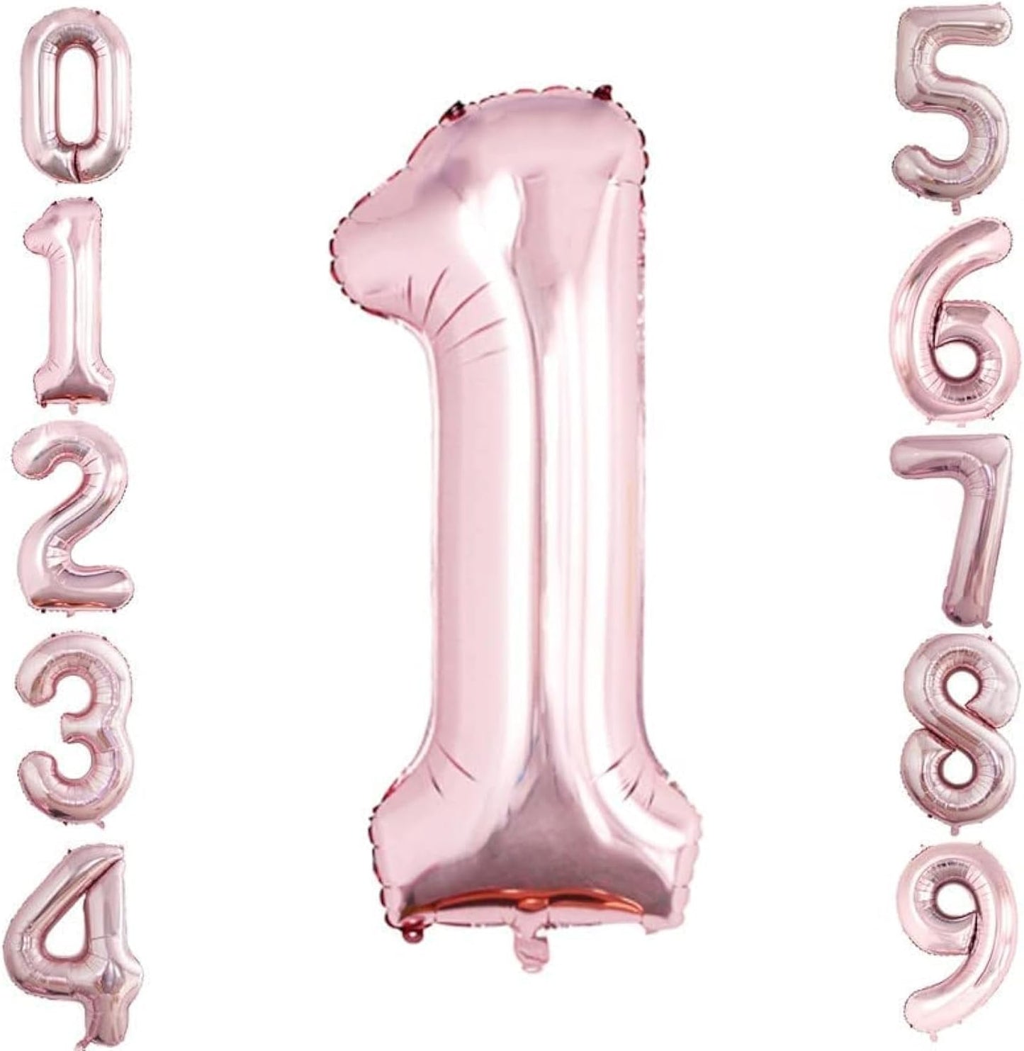GOER Rose Gold Foil Balloons Number 1,Huge Number Balloons for 1st 11st Birthday Party Supplies Anniversary Decorations(3 pcs,42 inch,32 inc,16inch)