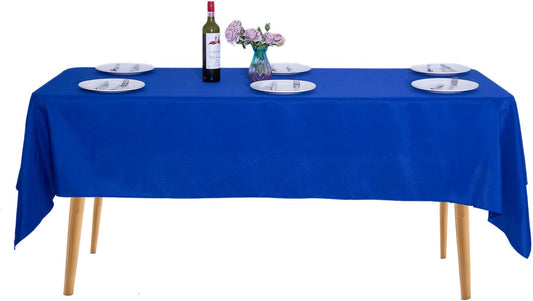 Ascoza 2pack 60x120 Inch Royal Blue Rectangular Tablecloth 6 Feet Table Cloth in Polyester Fabric for Wedding/Banquet/Restaurant/Parties
