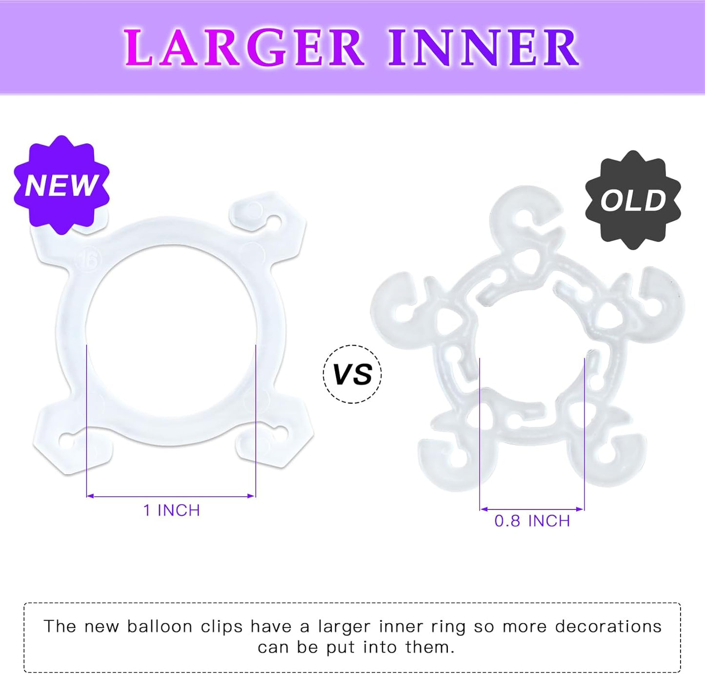 YALLOVE Balloon Clips, 150 Pack Balloon Quads for Balloon Stand, Balloon Holder for Birthday Baby Shower Party Decoration, White