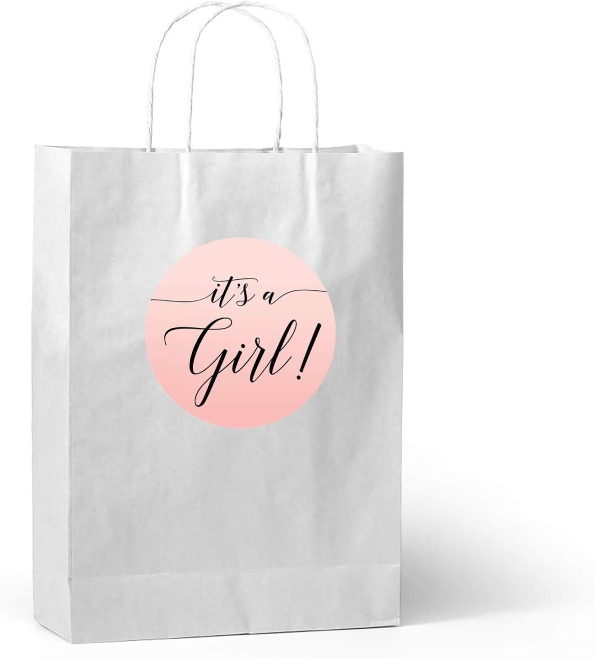 Andaz Press Blush Pink Rose Elegant Party Baby Shower Collection, Round Circle Label Stickers, It's a Girl!, 40-Pack, Favors Decor Envelope Seals