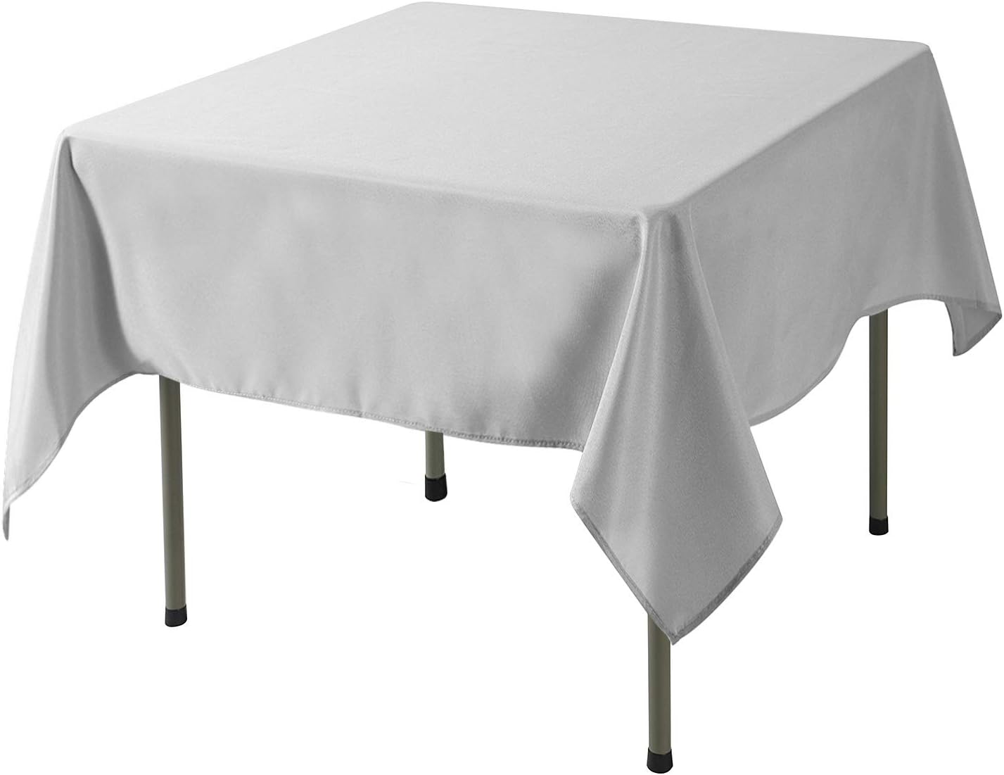 Cupuamon Square Tablecloth 70x70 inch Washable Polyester Fabric Table Cloth for Wedding Party Dining Banquet Decoration（70x70,Silver）