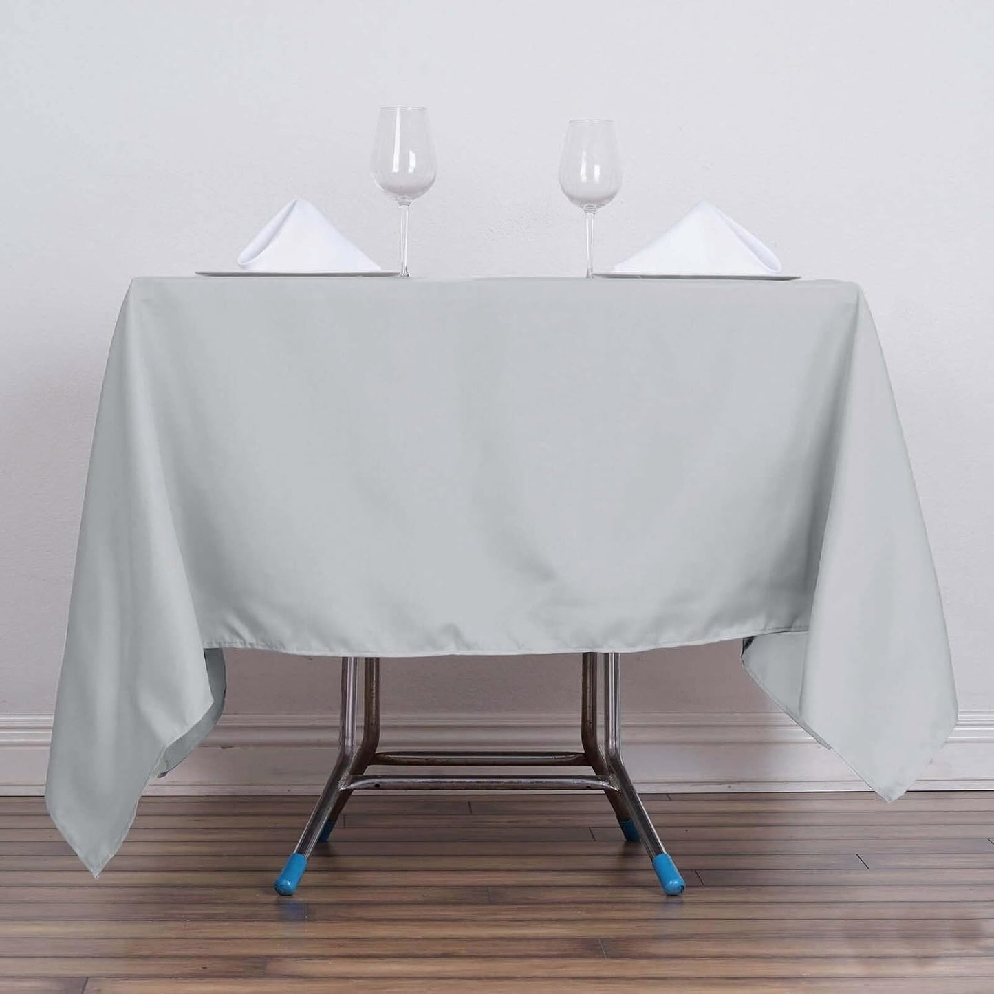 Efavormart 70" Square Linens Silver Wholesale Linens Polyester Square Linen Tablecloth for Wedding Banquet Party Restaurant