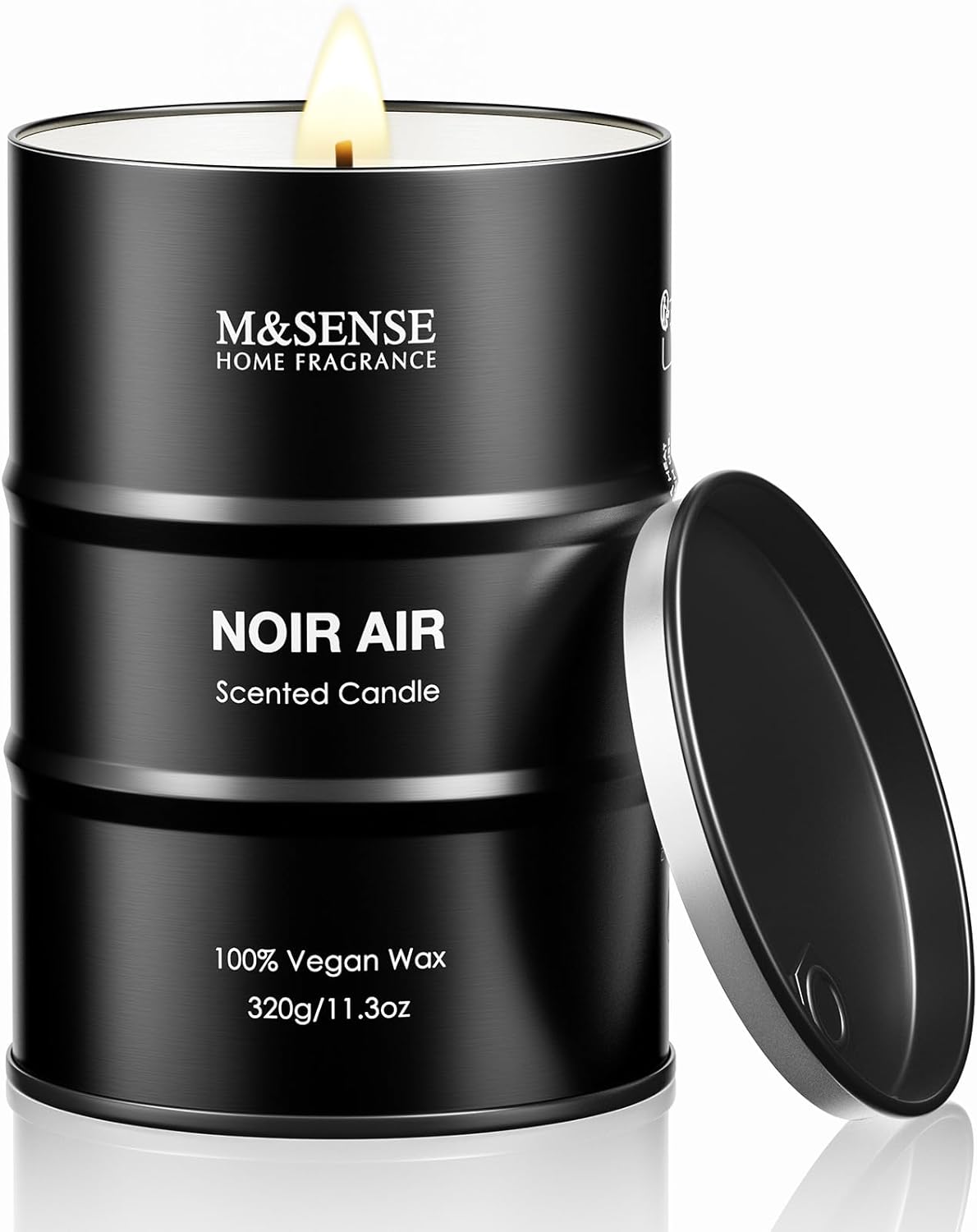 M&SENSE Scented Candle, Noir Air Medium Jar Candle Gifts for Men, 70 Hours Slow Burning Natural Soy Candles 11.3oz, Stress Relief Aromatherapy Candles Home Decor, Valentines Day Gifts for Him