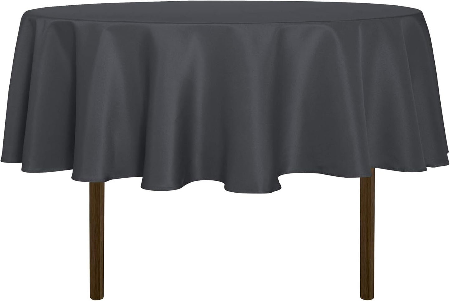 sancua Round Tablecloth - 80 Inch - Water Resistant Spill Proof Washable Polyester Table Cloth Decorative Fabric Table Cover for Dining Tables, Buffet Parties and Camping, Grey