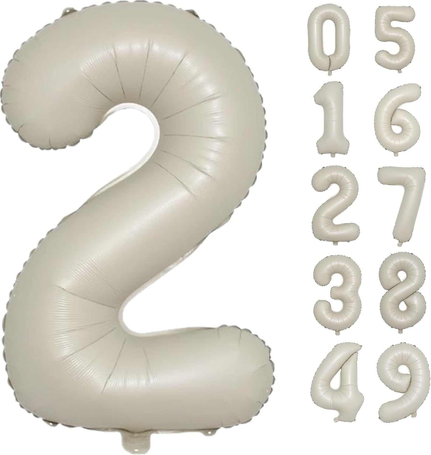 40 Inch Cream White Number Foil Balloons 2 for Kids Birthday Party LargeSelf Inflating Foil Numbe Balloons for 2nd Boys girls Digit 2 Balloon Decors 2 Year Old Anniversary Graduations Decors