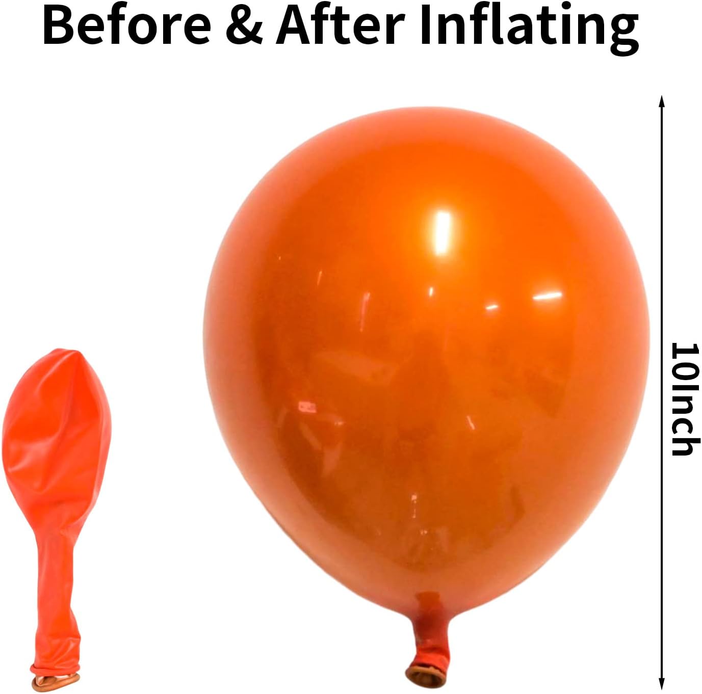 Chrome Orange Balloons, 50 PCS 10 Inch Double Stuffed Metallic Orange Balloons, Shiny Thick Chrome Metallic Balloon Latex Helium Balloon for Birthday Wedding Party Decoration Supplies
