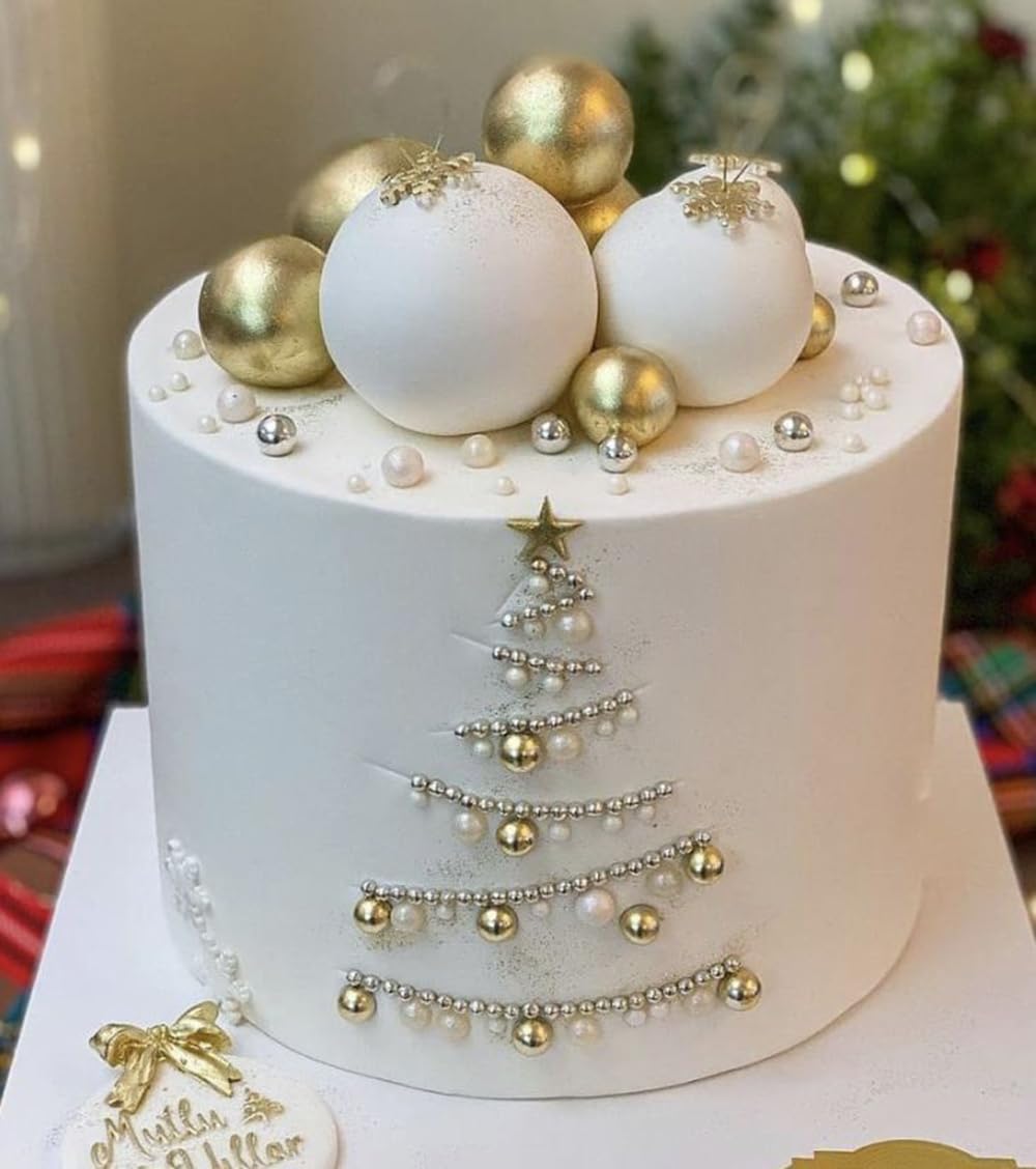 Gold Pearl Sugar Sprinkles 4.23 oz, 10mm Candy Pearls Ideal for Baking, Cake and Cupcake Toppers, Cookie Decoration, Ice Cream Topping, Wedding Shower Valentines Halloween Christmas